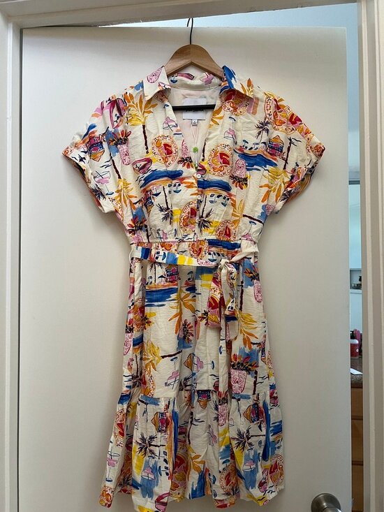 Sam Edelman Dresses & Skirts - NWT Sam Edelman Postcard Tropical-Print Shirtdress Size 4
